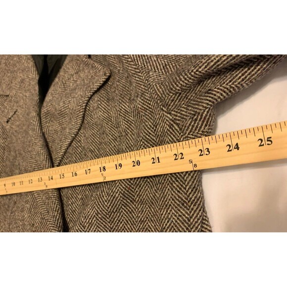 Vtg Spencer Douglas Women Wool Coat Dbl Breasted M/L Brown Herringbone Peacoat - Picture 12 of 13